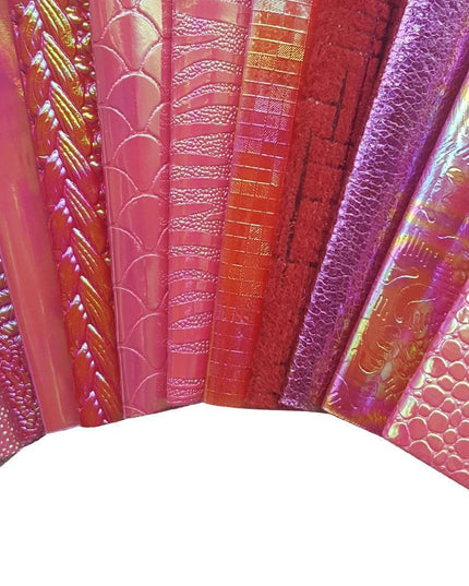 Shimmering Red Chunky Glitter Craft Fabric Sheets - A4 Size for DIY Projects