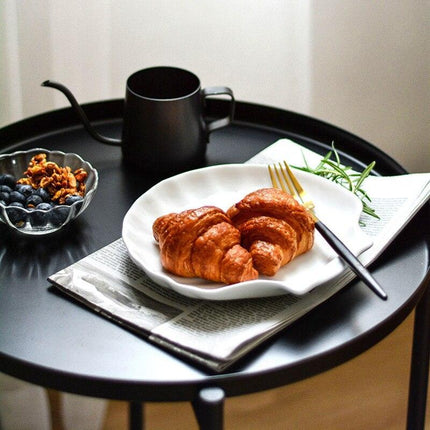 Seashell-Inspired Ceramic Plate Set: Ideal for Steak, Salad, and Desserts
