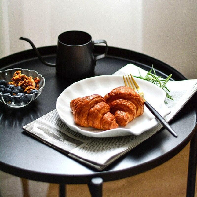 Seashell-Inspired Ceramic Plate Set: Ideal for Steak, Salad, and Desserts