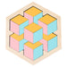 Rainbow Tangram 3D Wooden Puzzle Set