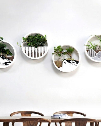 Chic Round Acrylic Wall Planter Duo for Stunning Succulent Displays