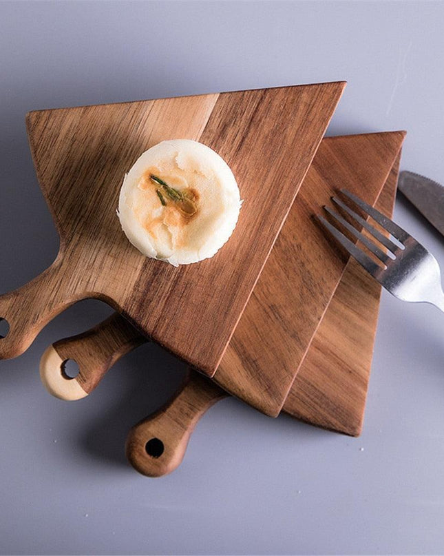 Elegant Rustic Wooden Serving Tray Collection - 6-Piece Set for Stylish Dining