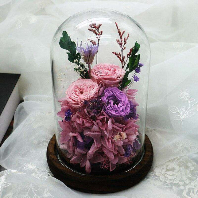 Eternal Charm: Luxurious Rose in Glass Dome Display