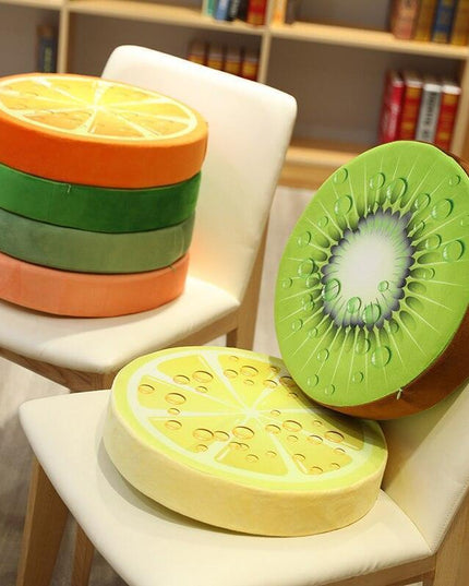 Fruity Fun Plush Cushion Set - Watermelon, Kiwi, Lemon Decorative Trio