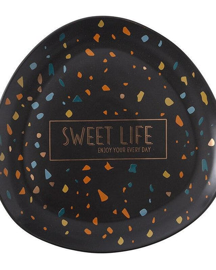 Chic Nordic Ceramic Plates with Unique Dot Design for a Stylish Dining Experience