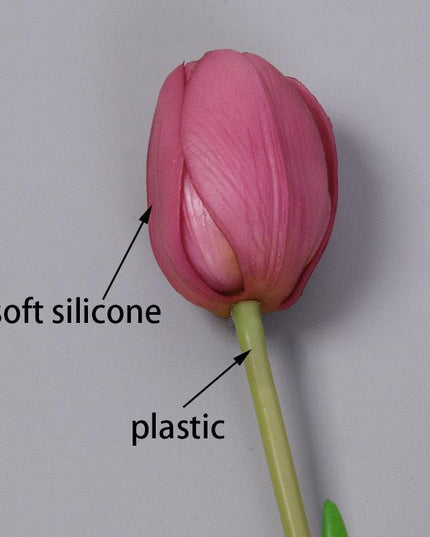 Elegant Real Touch Silicone Tulip Bouquet - 5pcs Faux Flower Arrangement for Weddings & Home Décor