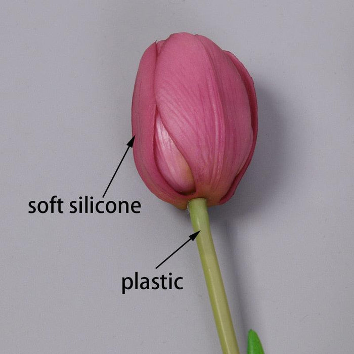 Bunch of 5pcs/Bouquet New Silicone Tulip Artificial Flower 40cm Real Touch Fake Plant B For Wedding Decoration Home Garen Acceeeories