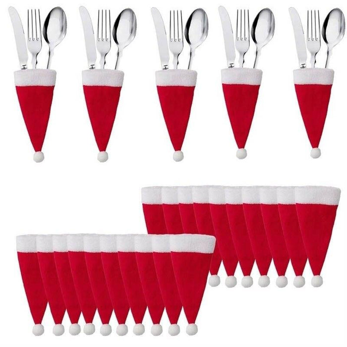 Cheerful Christmas Cutlery Holder Set: Elevate Your Table Setting with Festive Charm