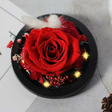 Radiant Rose Illumination Sphere: Magical Glass Orb