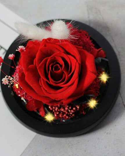 Radiant Rose Illumination Sphere: Magical Glass Orb