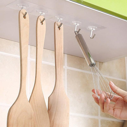 Clear Adhesive Hooks Set for Bathroom and Kitchen Organization (1-30 Pieces)