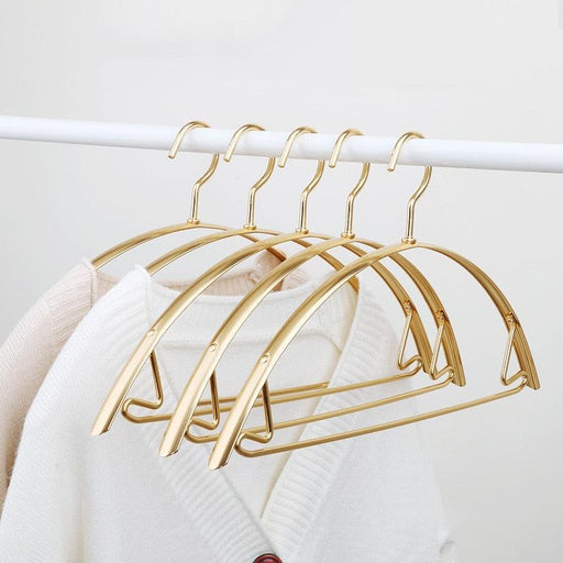 Clothes Hanger 5pcs/set Anti Slip Traceless Aluminum Alloy Clothing Drying Rack Wardrobe Storage Hanging Rack Coat Pants Hangers-0-Très Elite-5pcs gold-1.5cm Width-China-Très Elite