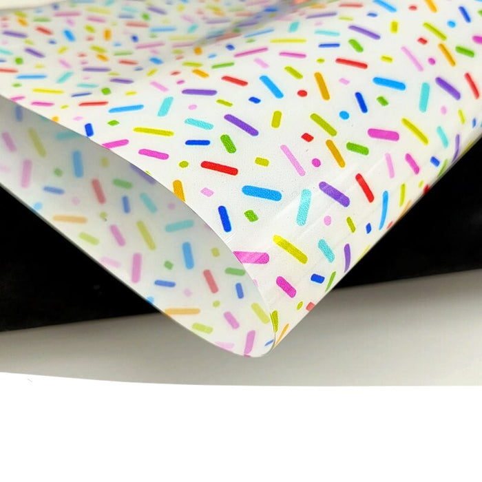 Whimsical Waterproof Jelly Fabric with Cartoon Sprinkles - A4 Size