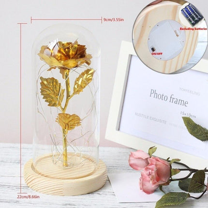 Eternal Rose LED Glass Dome for Enchanting Decor