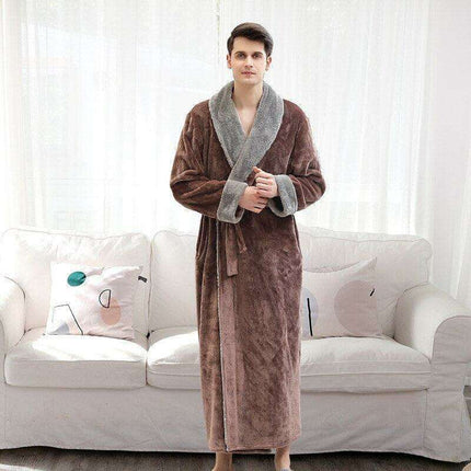 Luxurious Extra Long Flannel Robe for All Gender Relaxation