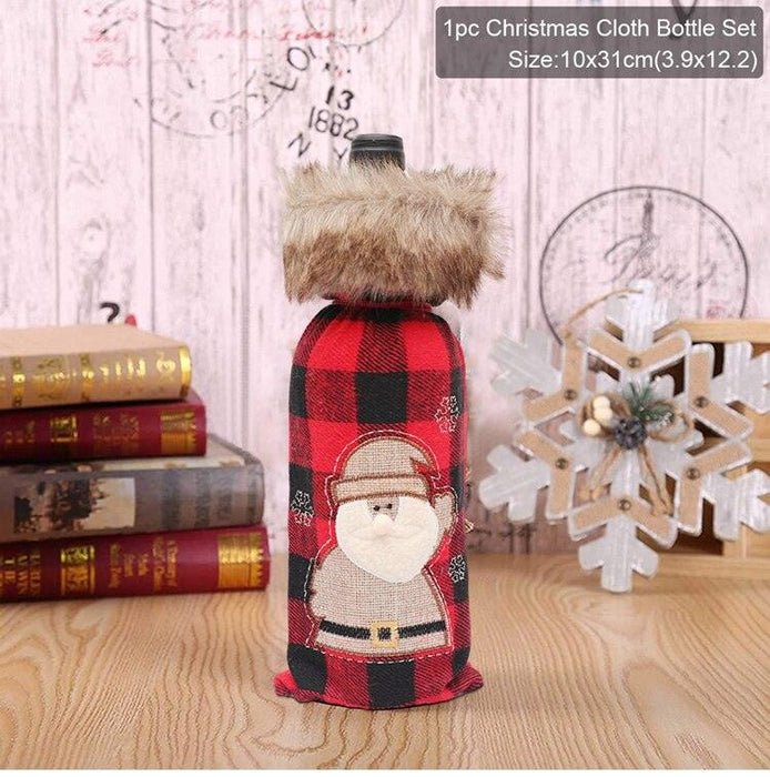 Festive Christmas Wine Bottle Cover for Holiday Joy and Elegance