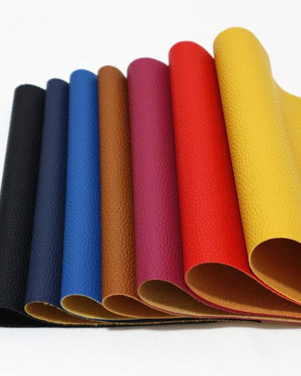 Elegant Litchi Pattern Vegan Leather Craft Sheet - A4 Size for Creative Projects