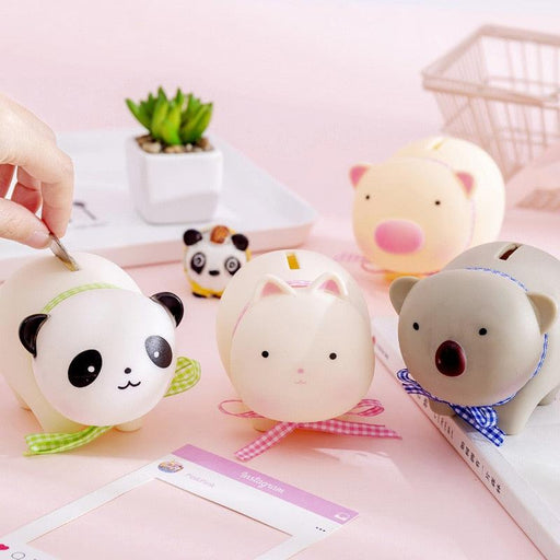Pig/ Cat/ Koala/ Panda Korea Creativity Cartoon Anti-fall Plastic Piggy Bank Child Lovely Doll Coin Money Bank-Home Décor›Kids' Room Décor›Piggy Banks & Money Jars-Très Elite-pig-Très Elite