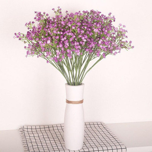 50cm Babies Breath Plastic Artificial Flowers PU Latex Gypsophila Fake Flowers DIY Bouquets for Wedding Home Arrangement Decor-0-Très Elite-purple-1pc-Très Elite