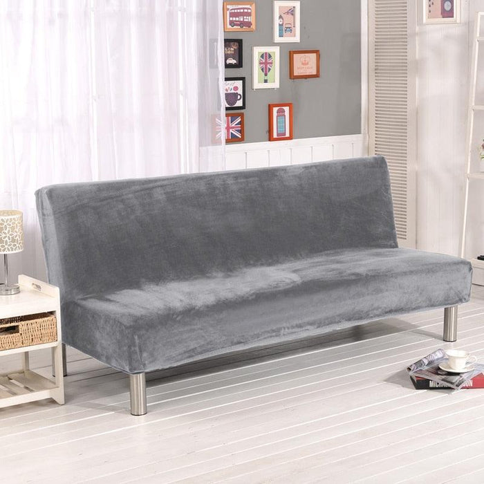 Cozy Armless Sofa Bed Slipcover with Plush Fabric for Winter Protection