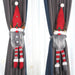 Santa Claus and Elk Christmas Curtain Decor for Festive Home Cheer