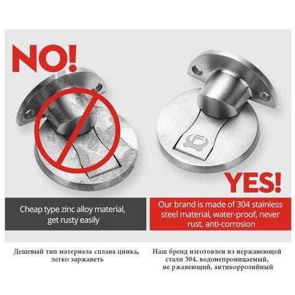 Magnetic Door Stopper Set with Concealed Installation in 304 Stainless Steel