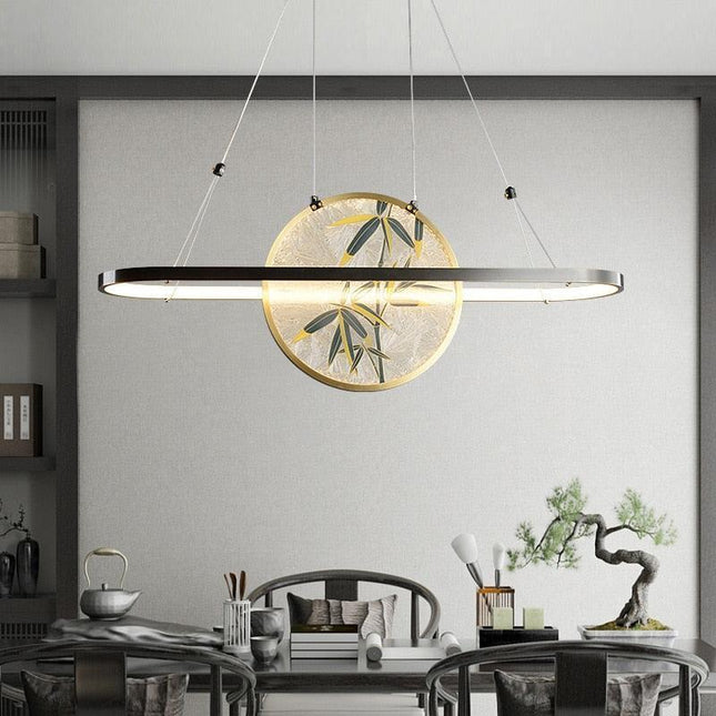 Tranquil Zen-Inspired Copper LED Chandelier - Elevate Your Home with Artistic Elegance