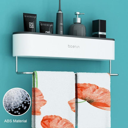 Sleek Space-Saving Wall Storage Rack for Bathroom Essentials