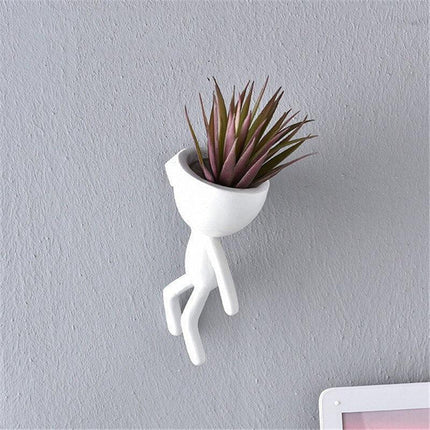 Stylish Nordic White Resin Mini Hanging Planters for Modern Home Decor