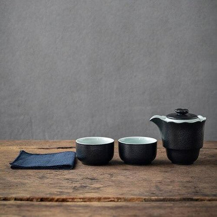 Sleek Black Ceramic Tea Set: Elevate Your Brewing Experience with Timeless Elegance