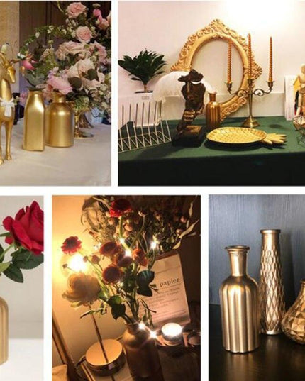 Exquisite Golden Glass Vase: Transform Your Home with Elegance