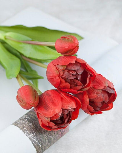 Luxe Artificial Tulip Display - Stunning 40CM Faux Floral Arrangement for Elegant Home Accents