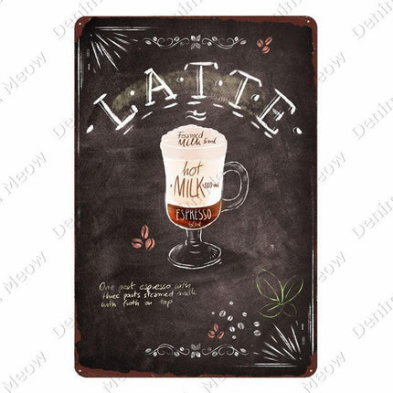 Retro Coffee House Metal Art Sign - Timeless Decor for Cafes, Bars, and Homes