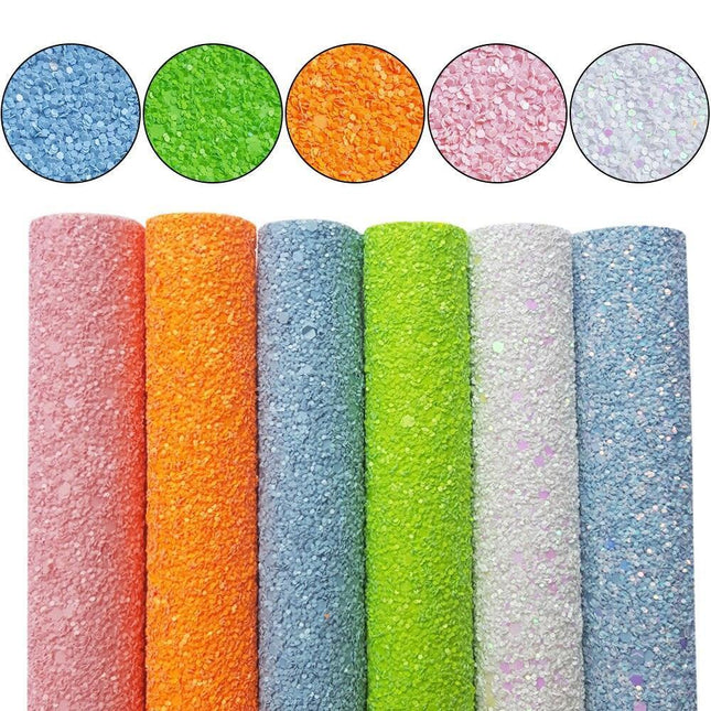 Rainbow Sparkle Faux Leather Crafting Sheets for Creative Projects