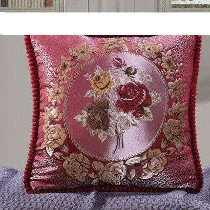 Elegant Handmade Beaded Jacquard Pillow Cover - Stylish Home Decor Accent 48x48cm