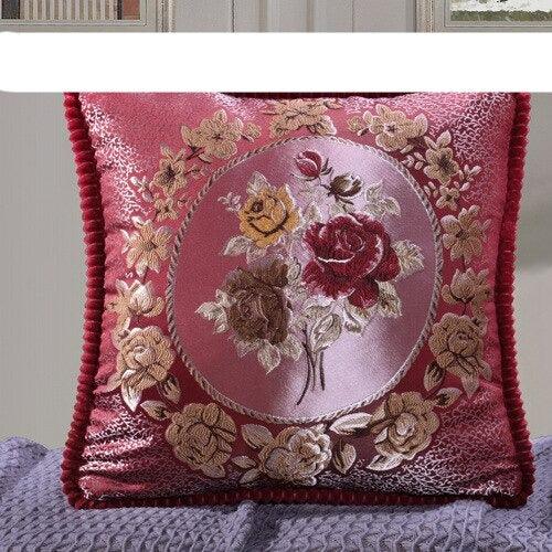 Elegant Handcrafted Beaded Jacquard Pillow Cover - Premium Home Decor Accent 48x48cm