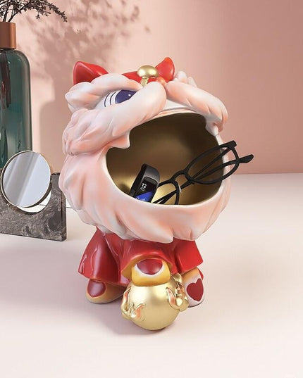 Charming Fortune Cat Key Organizer Sculpture for Modern Home Aesthetics