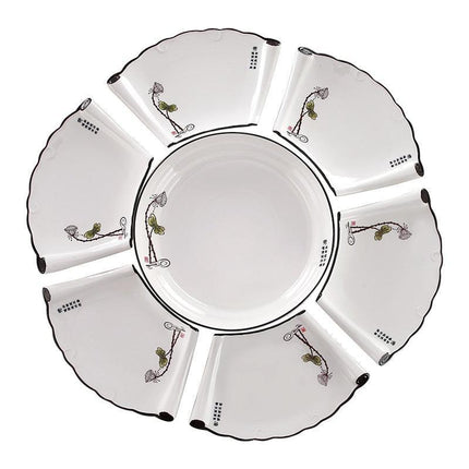 Sophisticated Fan-Designed Bone China Tableware Set