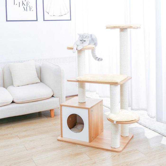 Deluxe 68-Inch Cat Tree Condo with Sisal Scratching Posts - Ultimate Playground for Multiple Cats