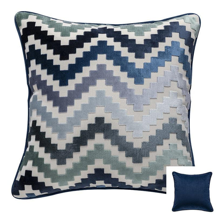 Velvet Cushion Cover Soft Pillow Cover Zigzag