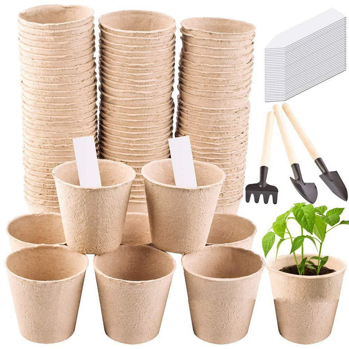 Eco-Friendly Organic Seedling Starter Kit with Biodegradable Peat Pots: Sustainable Gardening Set