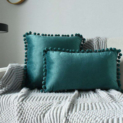 Luxurious Velvet Pillowcases with Whimsical Pom Pom Details - Ultimate Comfort and Charm