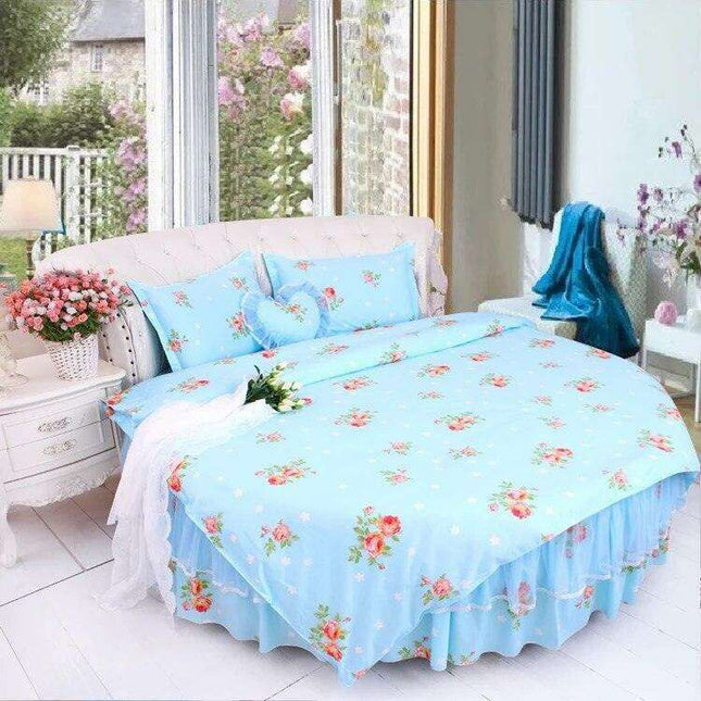 Elegant Chinese Wedding-Inspired 4-Piece Round Bedding Set