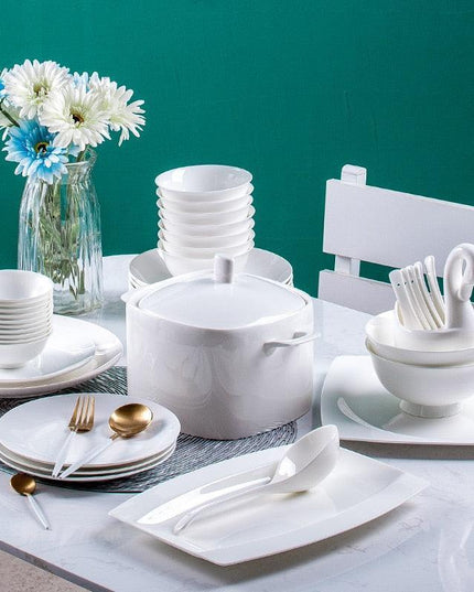 Exquisite 60-Piece Handcrafted Asian Ceramics Dining Set