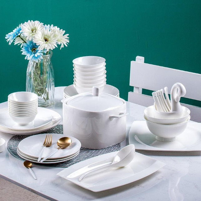 Exquisite 60-Piece Handcrafted Asian Ceramics Dining Set