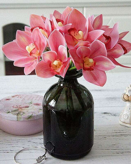 Luxurious White Orchid Silk Flower Arrangement - 4-Piece Set for Exquisite Home Styling