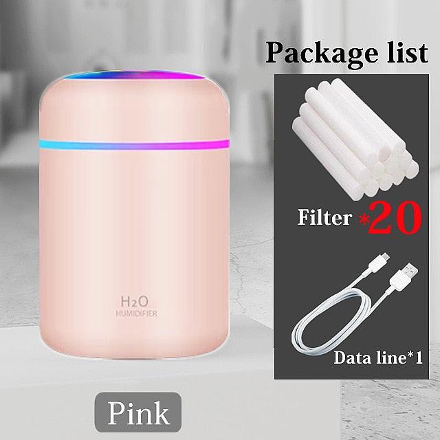 Vibrant USB Aroma Diffuser and Humidifier with Dual Mist Options and Soothing Night Light