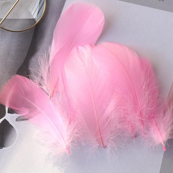 Elegant 100-Piece Mixed Goose Feathers Set - Perfect for Weddings, Fashion, and Creative Projects
