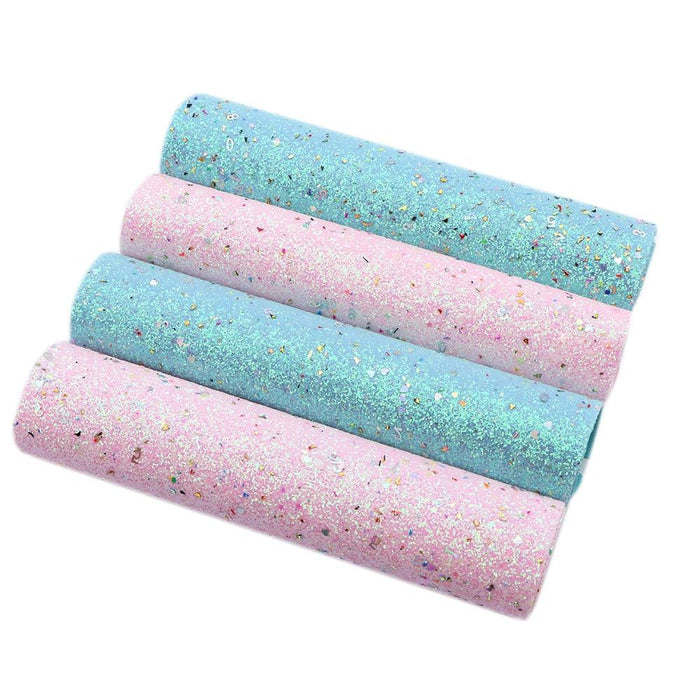 Enchanting Glow-in-the-Dark Chunky Glitter Faux Leather - Crafting Essential