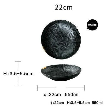 Elegant Black Porcelain Dining Collection - Enhance Your Culinary Experience